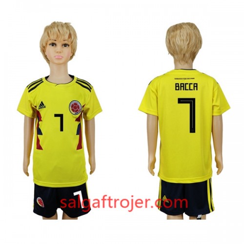 Colombia Fodboldtrøjer Bacca 7 Børn Hjemmebanesæt VM 2018 Colombia Fodboldtrøjer Bacca 7 Børn Hjemmebanesæt VM 2018